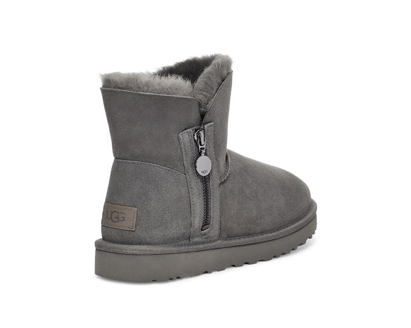 Grey Side Zip Ankle Boots | In Stock