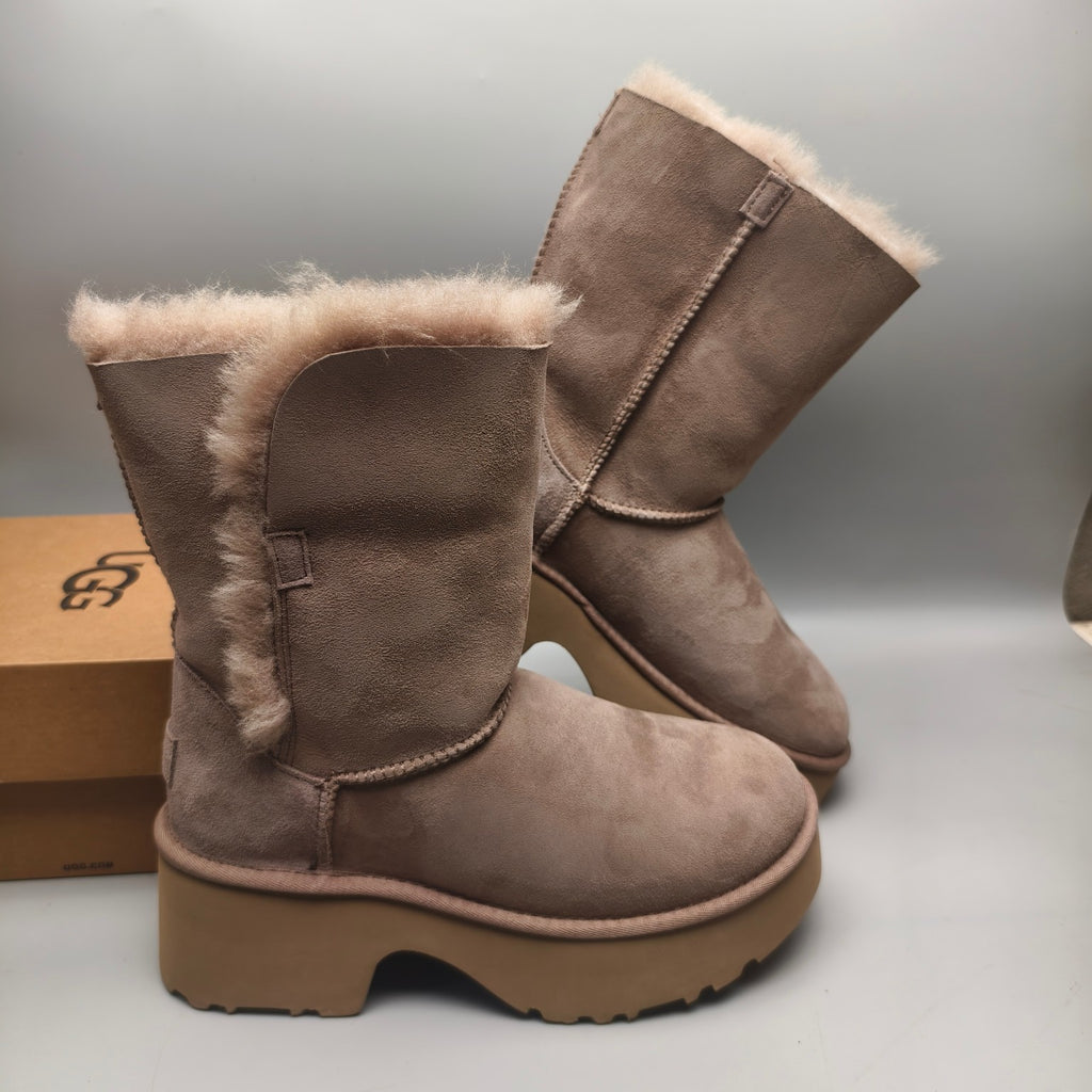 Walnut Wedge Chunky Platform Mid-Calf Fashion Boots | Women – In Stock