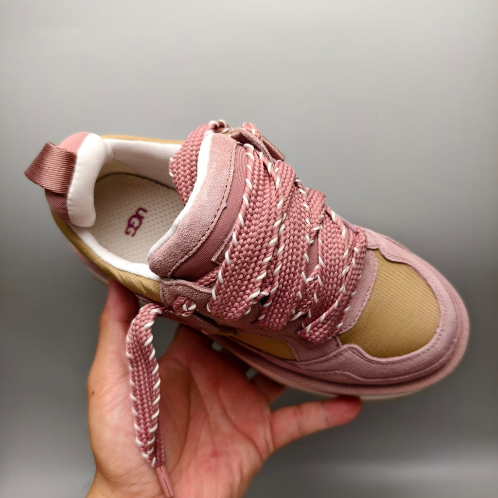 Pink Chunky Dad Sneakers | Lace-Up Casual Style – In Stock