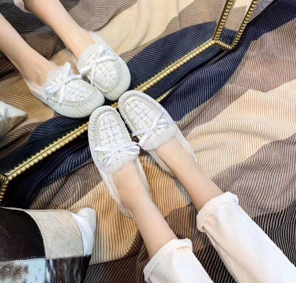 Pearl White Women's Driving Loafers | Elegant Chic Style