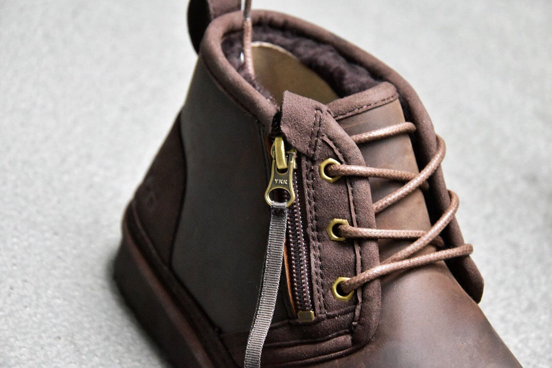Men's Crazy Horse Leather Shoes | 3883 Zip-Up Edition