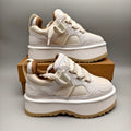 White Chunky Dad Sneakers | Lace-Up Casual Style – In Stock