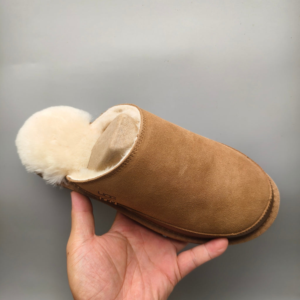 Chestnut Men's Plush Slippers | Ultra-Light Casual Style – In Stock