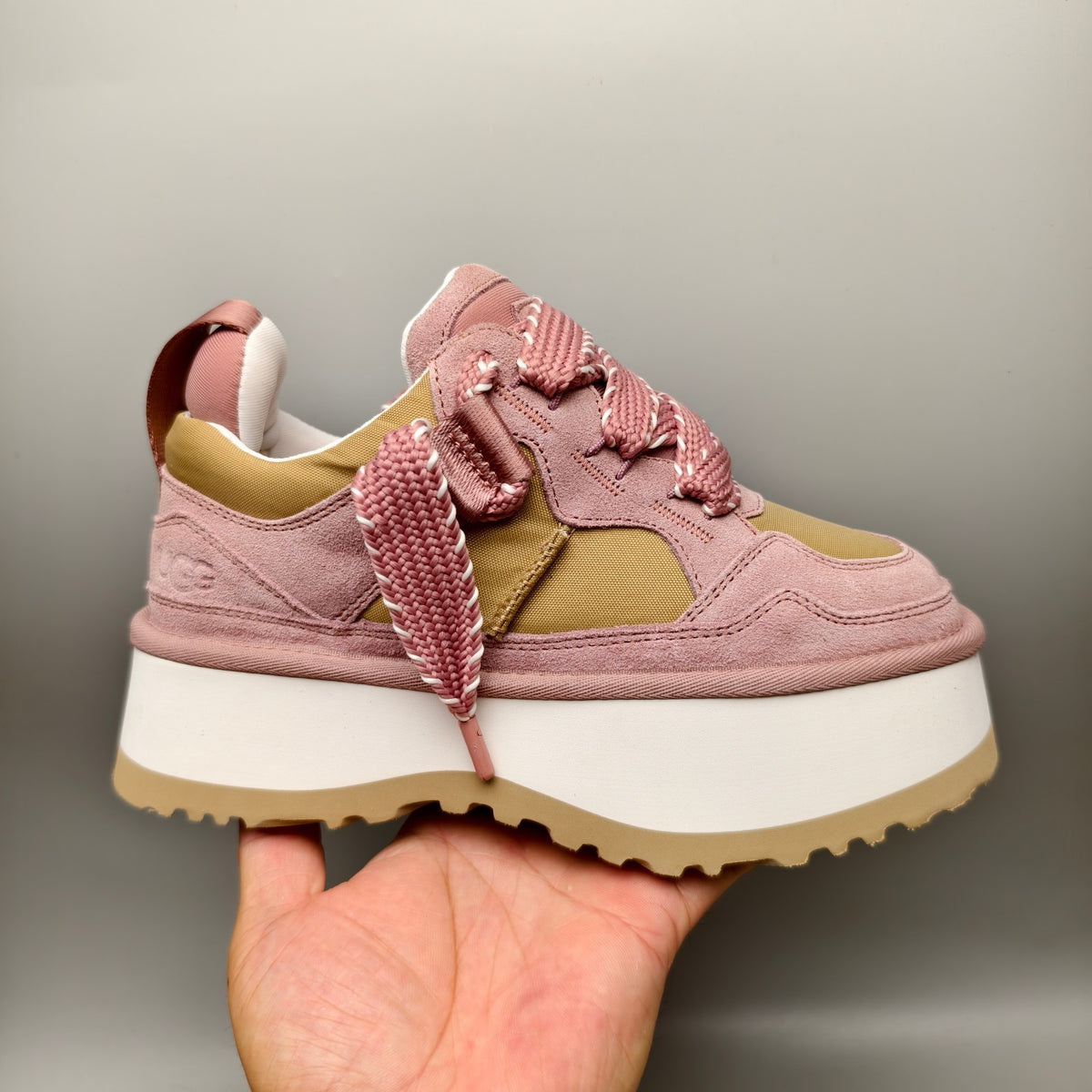 Pink Chunky Dad Sneakers | Lace-Up Casual Style – In Stock