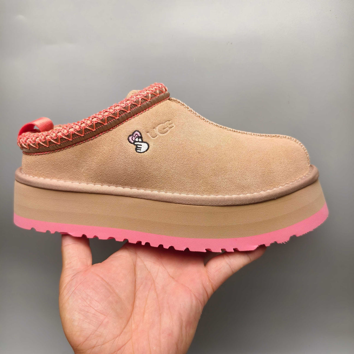 Pink Ethnic Style Chunky Platform Casual Shoes | In Stock
