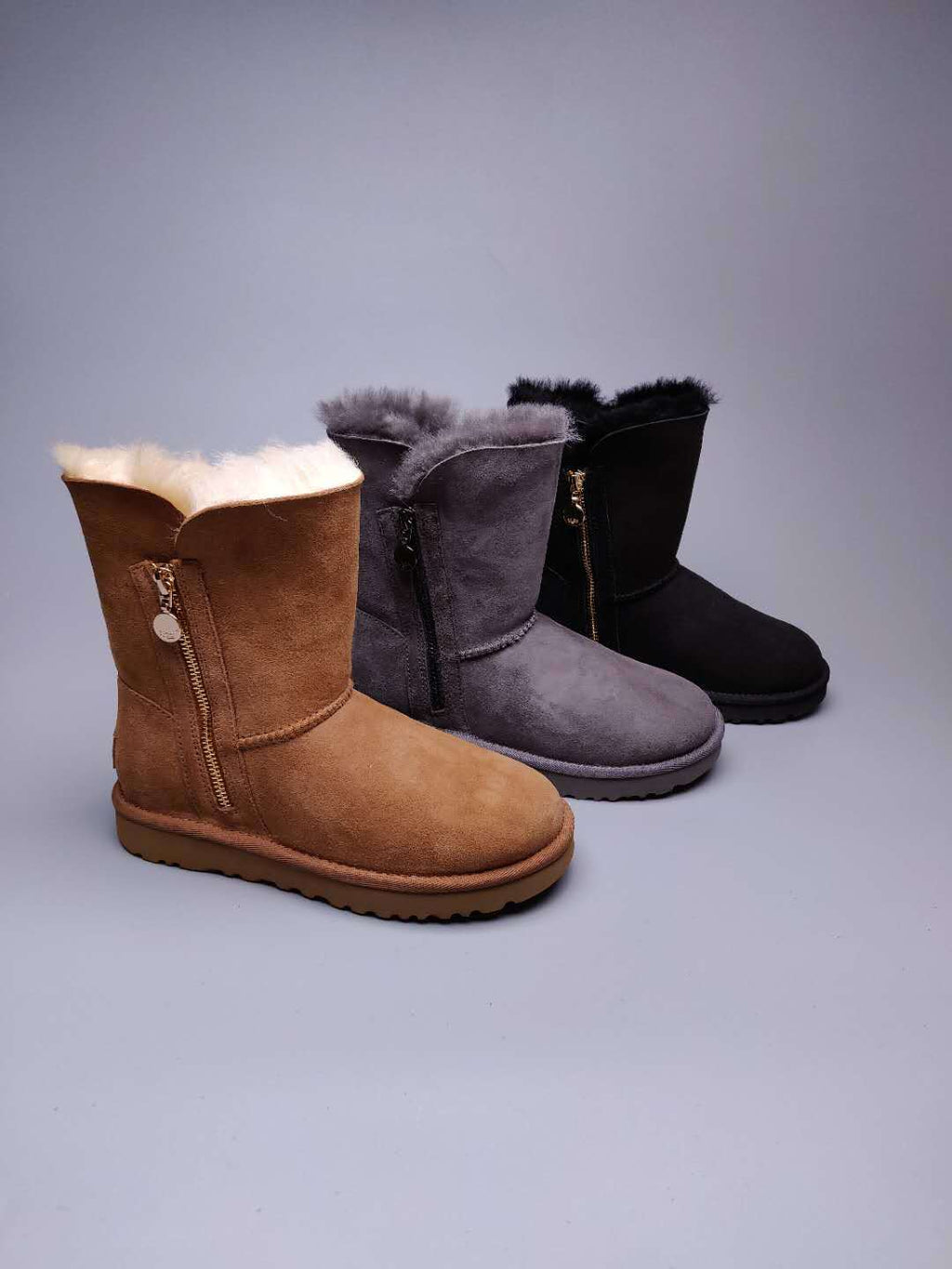 Black Side Zip Mid-Calf Boots | In Stock