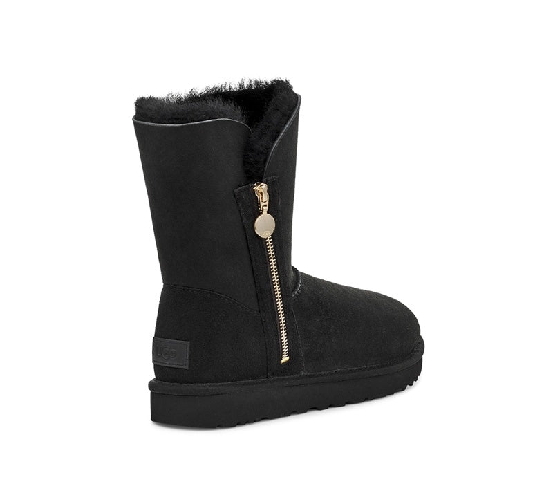 Black Side Zip Mid-Calf Boots | In Stock