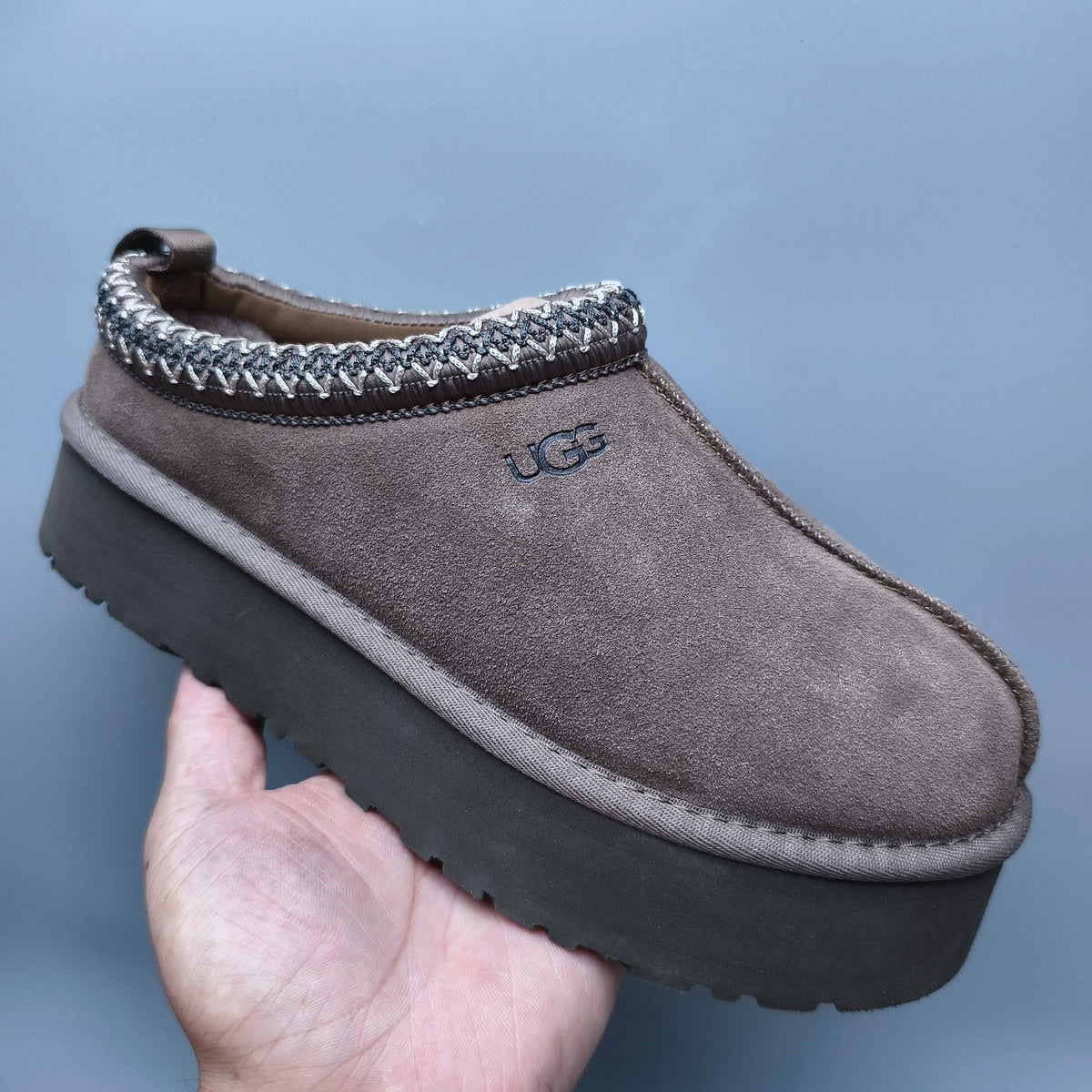 Walnut Ethnic Style Chunky Platform Casual Shoes | In Stock