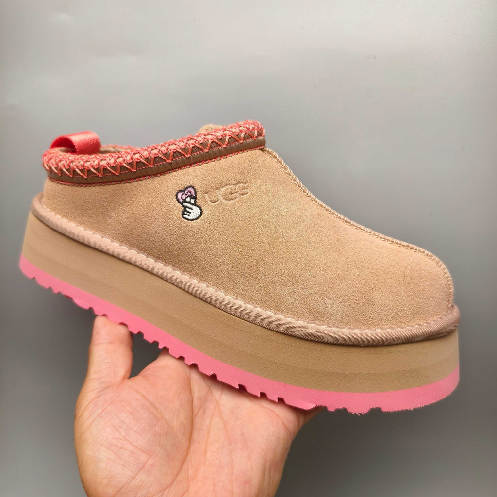 Pink Ethnic Style Chunky Platform Casual Shoes | In Stock