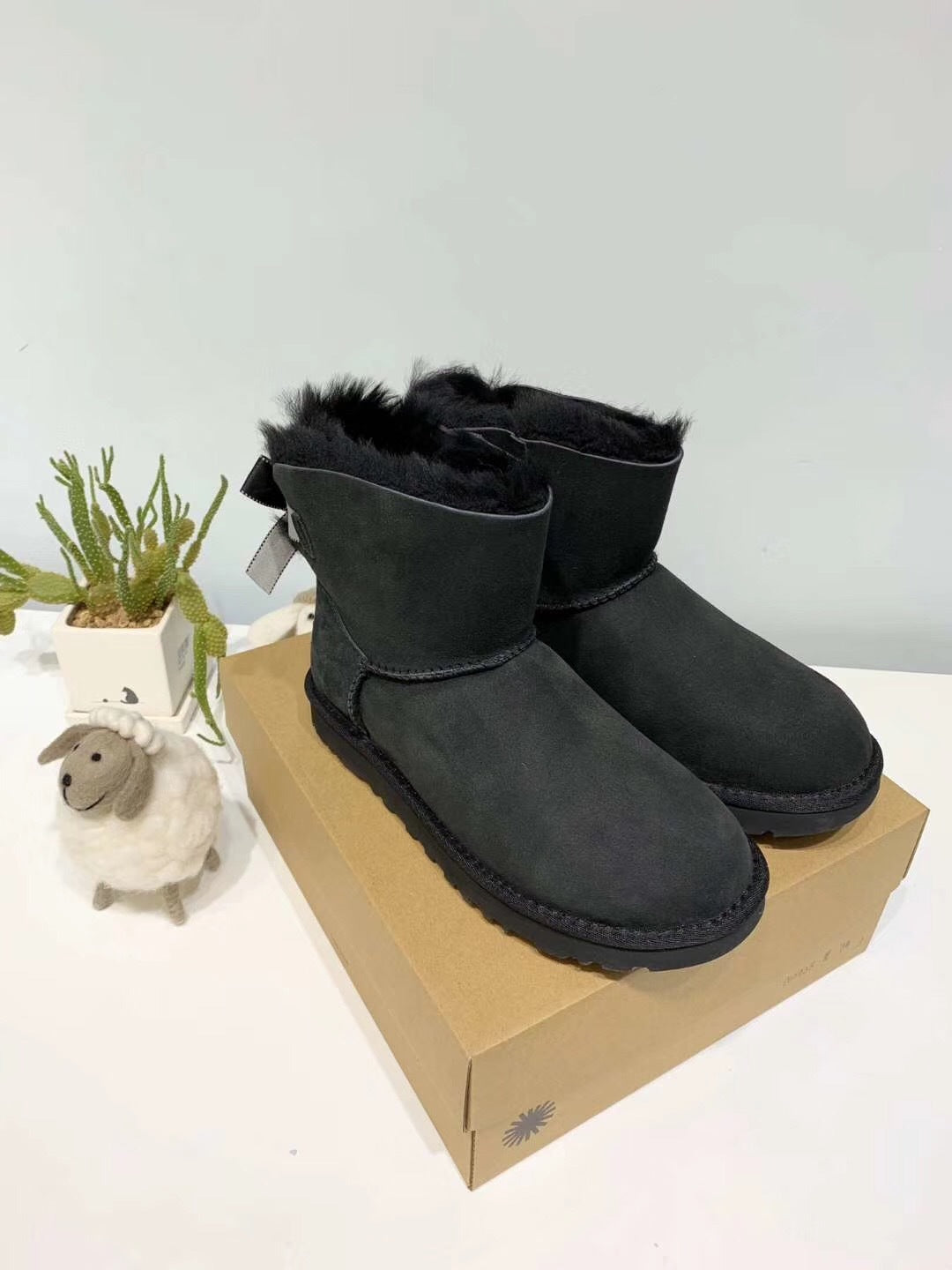 Black Bow Shimmer Boots | Mukosi Winter Collection – In Stock