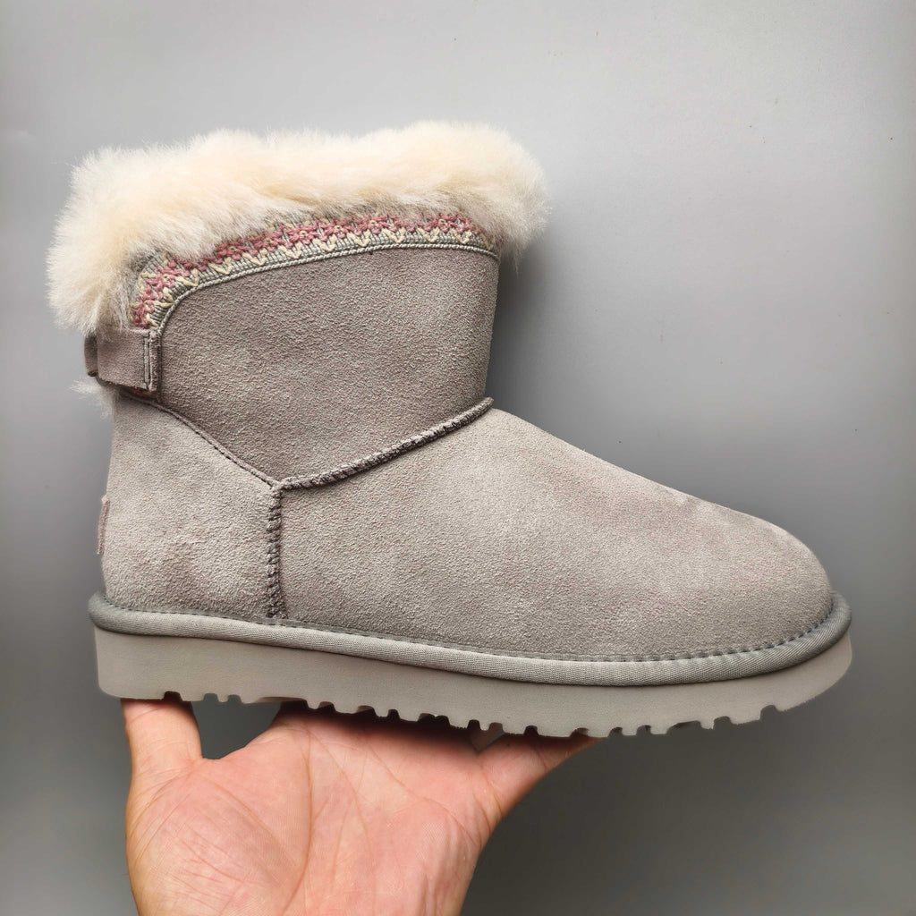 Grey Folk-Inspired Shoes | Back Buckle Strap – In Stock