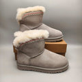 Grey Folk-Inspired Shoes | Back Buckle Strap – In Stock