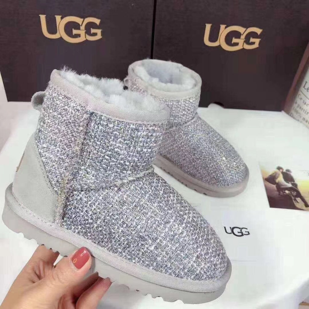 Chic Grey Kids' Snow Boots | Elegant Winter Style