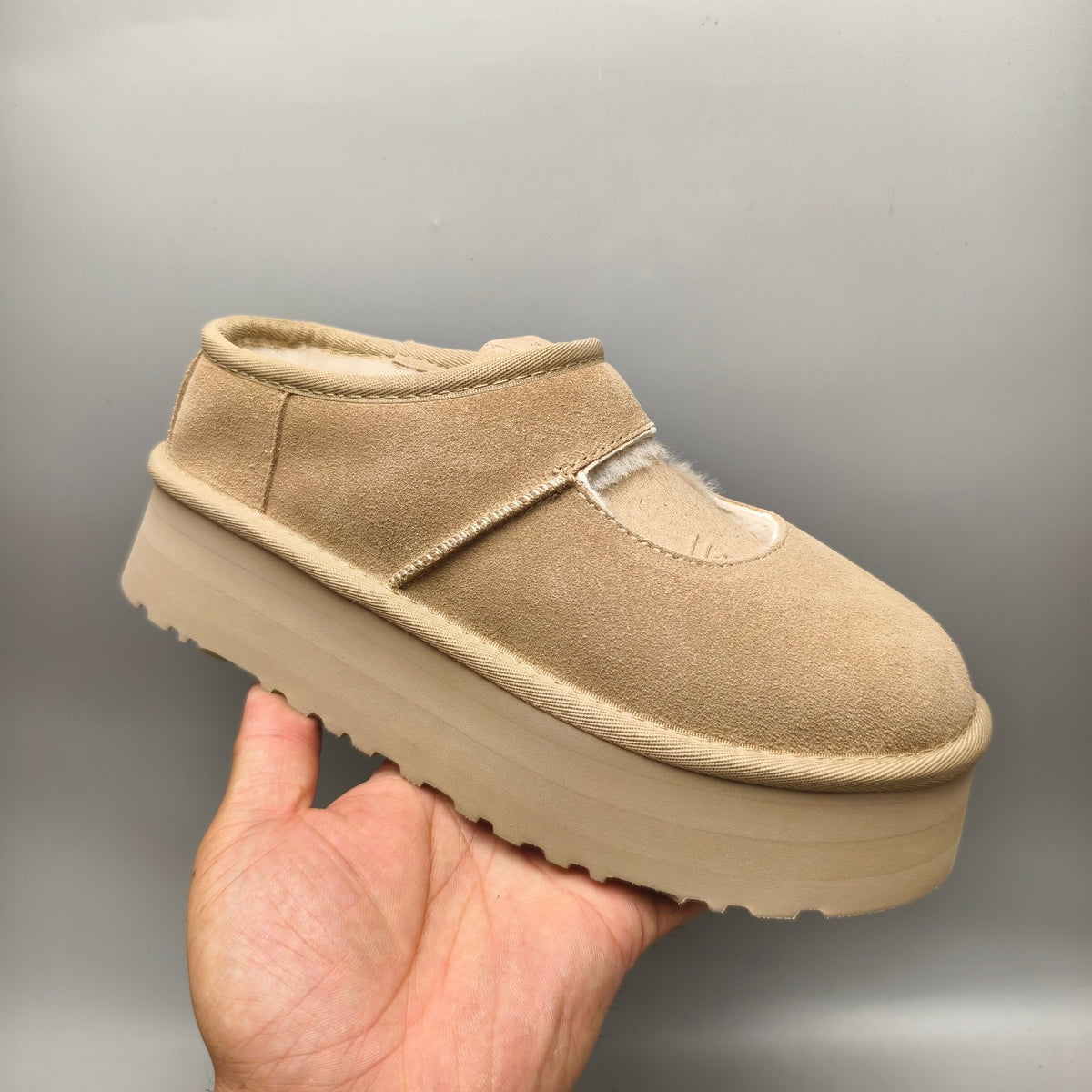 Sand Mary Jane Shoes | Chunky Platform Style – In Stock