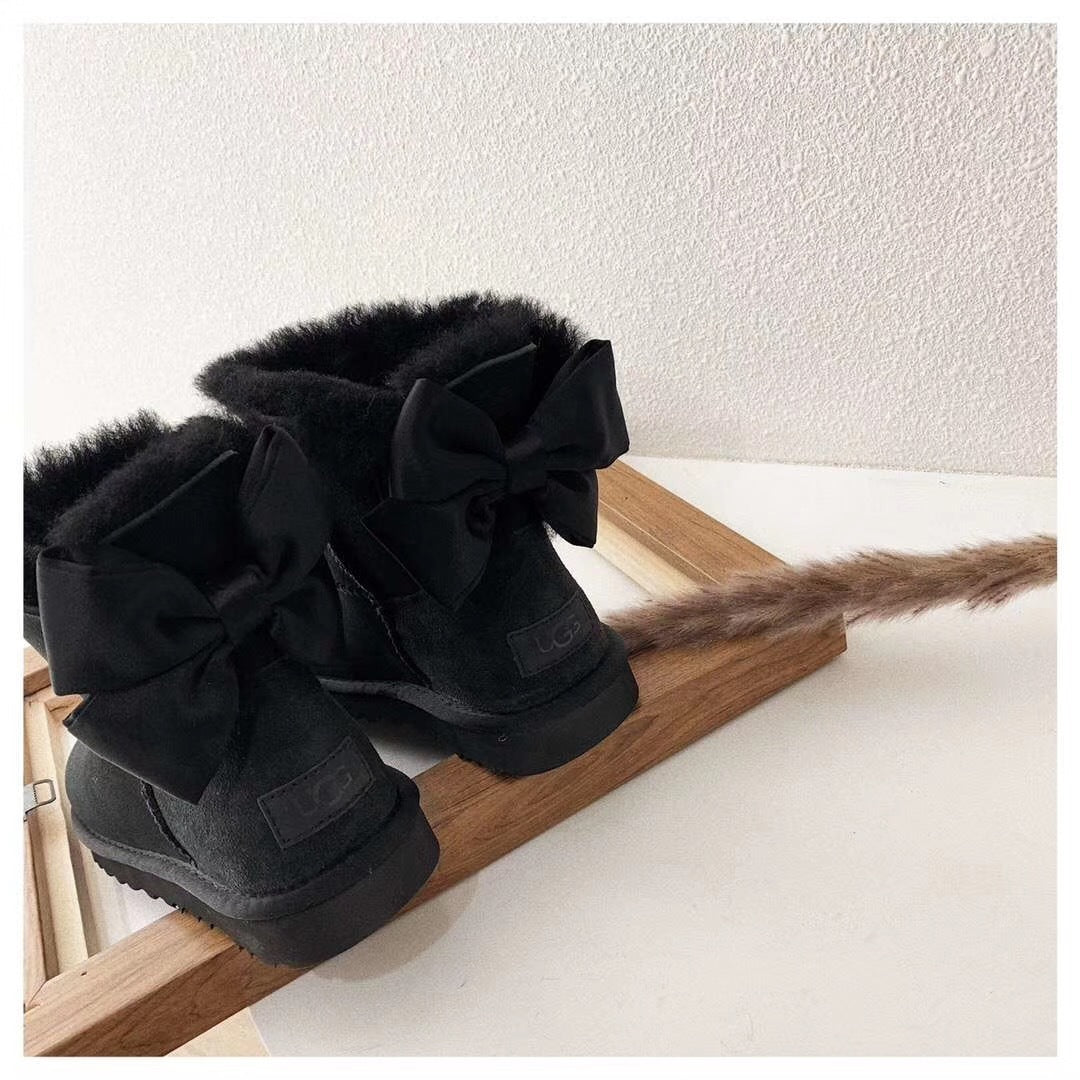 Black Bow-Detail Ankle Boots | Chic Statement Style – In Stock