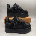 Black Chunky Dad Sneakers | Lace-Up Casual Style – In Stock