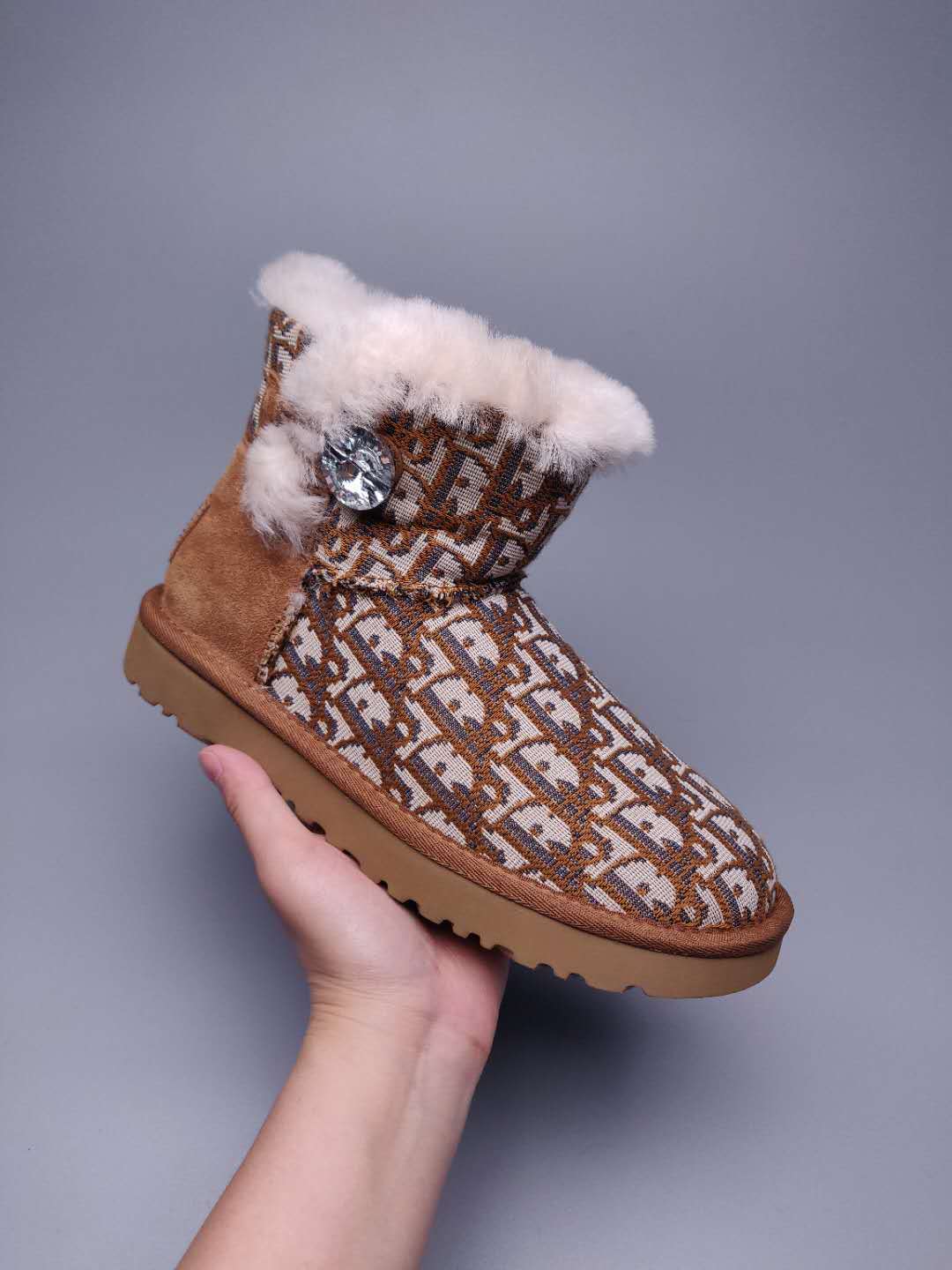 Chestnut Fabric-Textured Shoes | Statement Style – In Stock