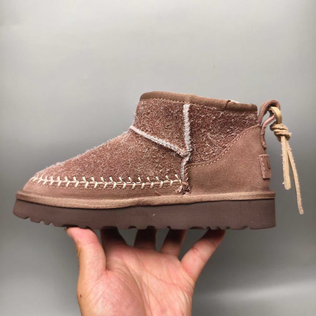 Brown Suede Back Strap Shoes | Textured Style – In Stock
