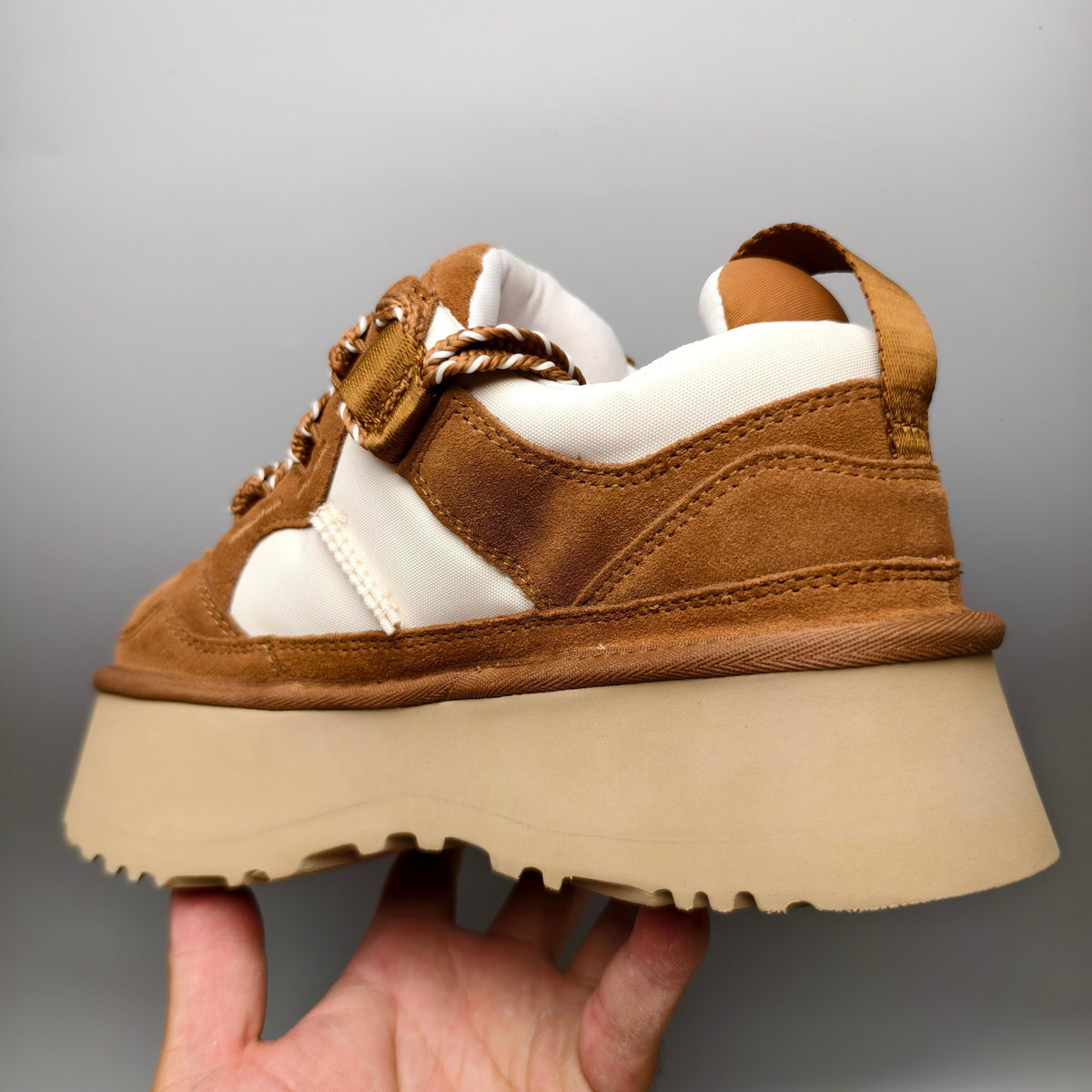 Chestnut Chunky Dad Sneakers | Lace-Up Casual Style – In Stock