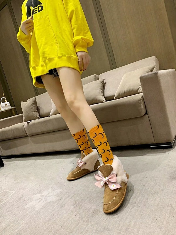 Chestnut Daisy Shoes | Chain & Ribbon Details – In Stock
