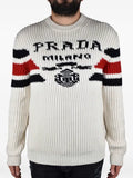 Prada logo striped cashmere sweater