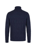 Hood cable-knit roll-neck sweater