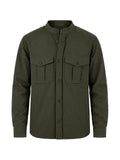 Emporio Armani band-collar pocket-detail shirt jacket