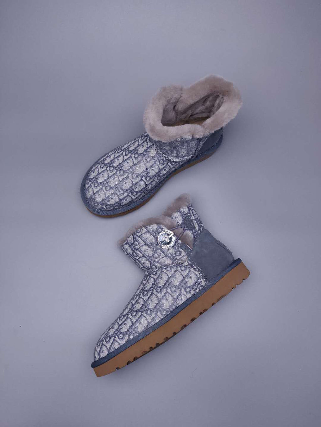 Grey Fabric-Textured Shoes | Statement Style – In Stock