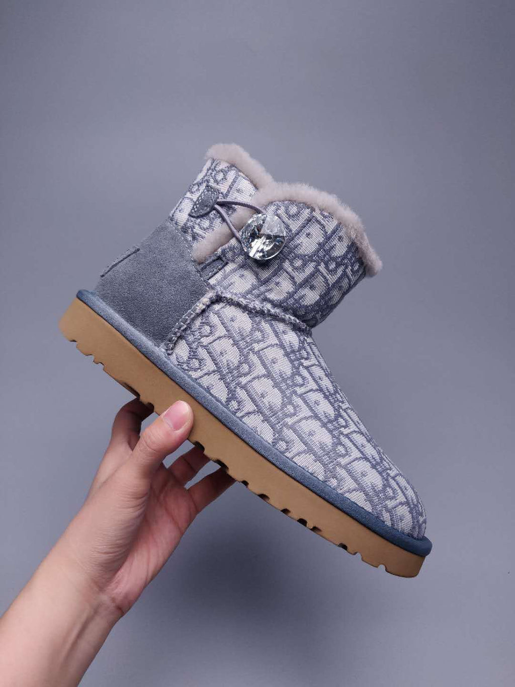 Grey Fabric-Textured Shoes | Statement Style – In Stock