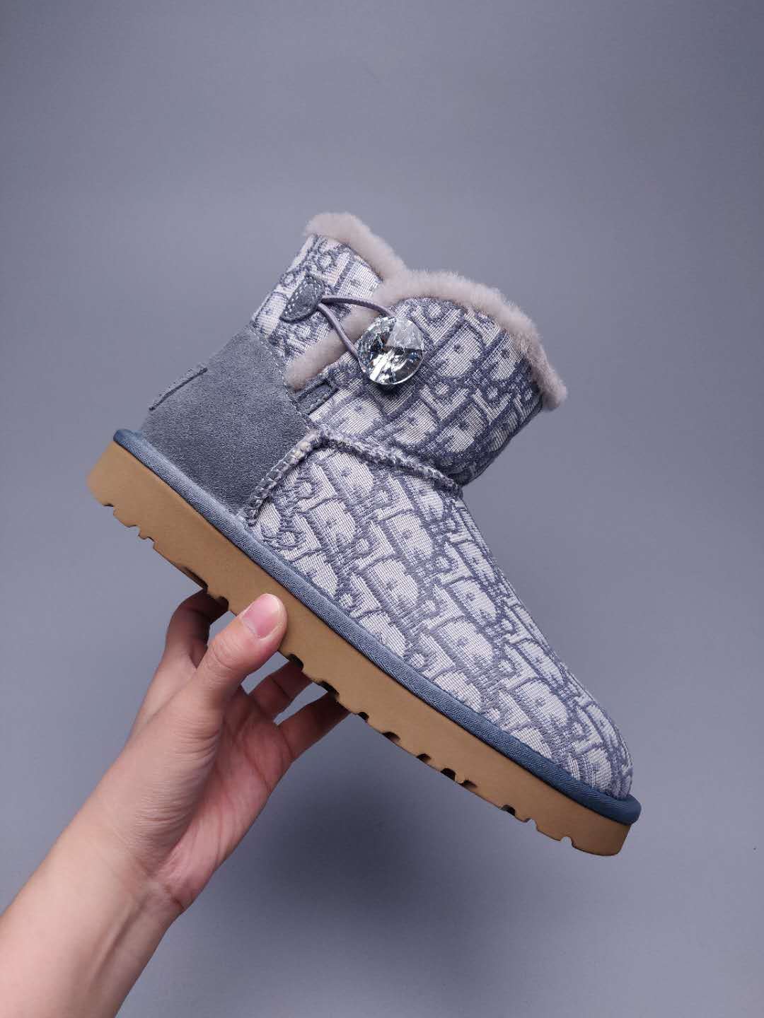 Grey Fabric-Textured Shoes | Statement Style – In Stock