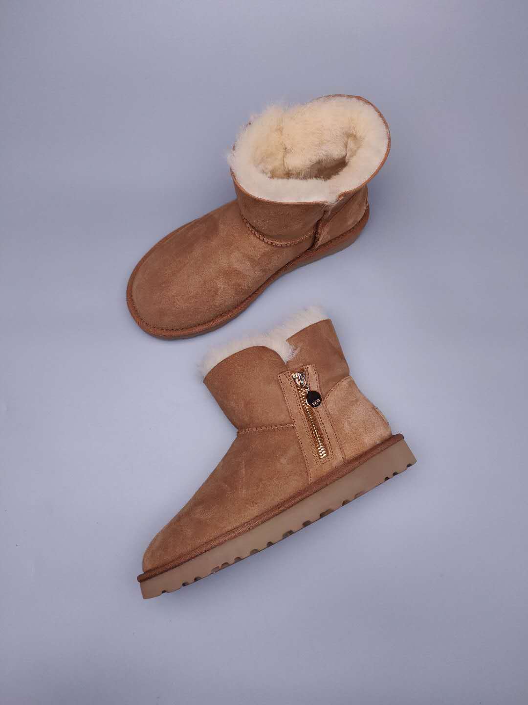 Chestnut Side Zip Ankle Boots | In Stock