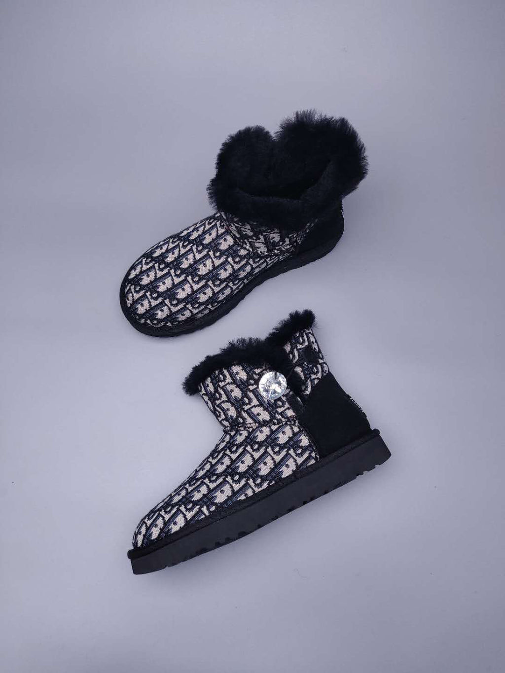 Black Fabric-Textured Shoes | Statement Style – In Stock