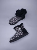 Black Fabric-Textured Shoes | Statement Style – In Stock