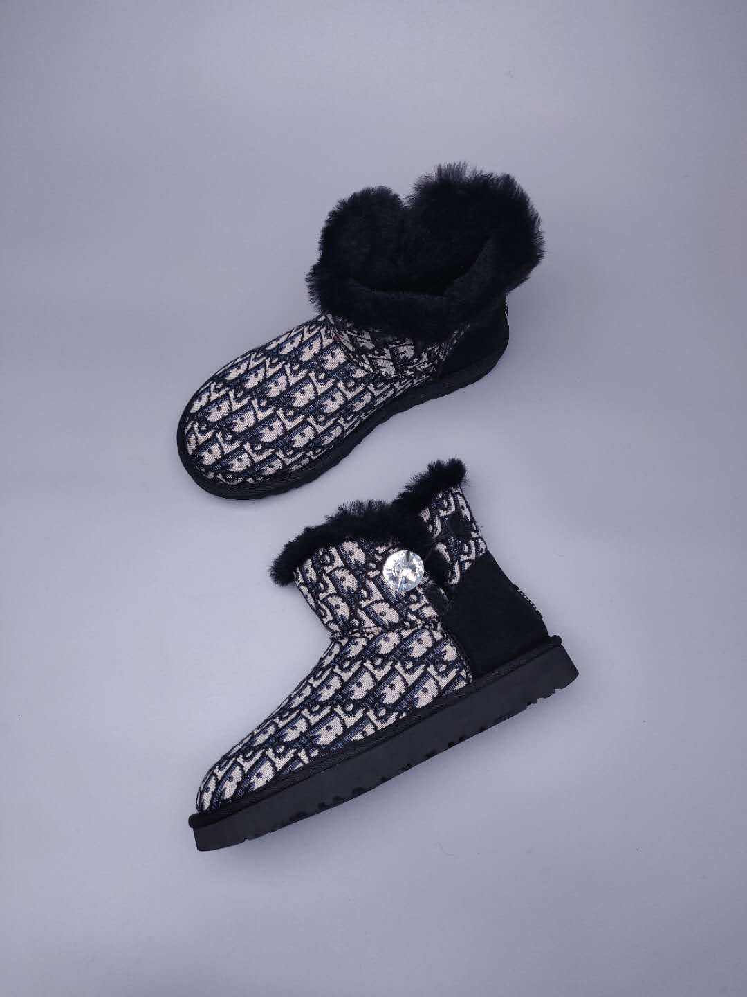 Black Fabric-Textured Shoes | Statement Style – In Stock