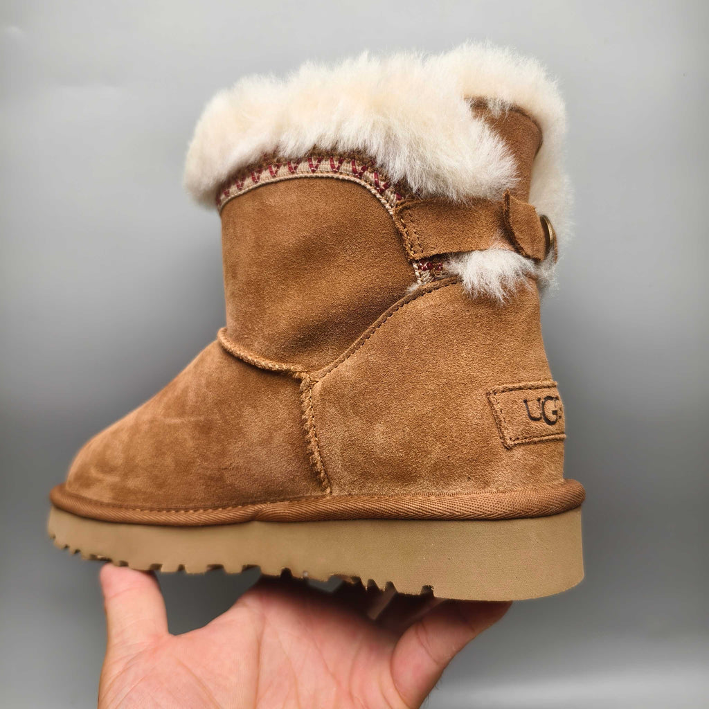 Chestnut Folk-Inspired Shoes | Back Buckle Strap – In Stock