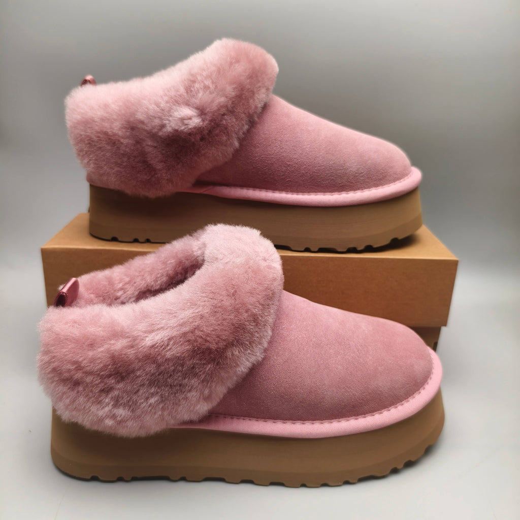 Pink Chunky Sole Suede Slip-On Lazy Shoes | In Stock