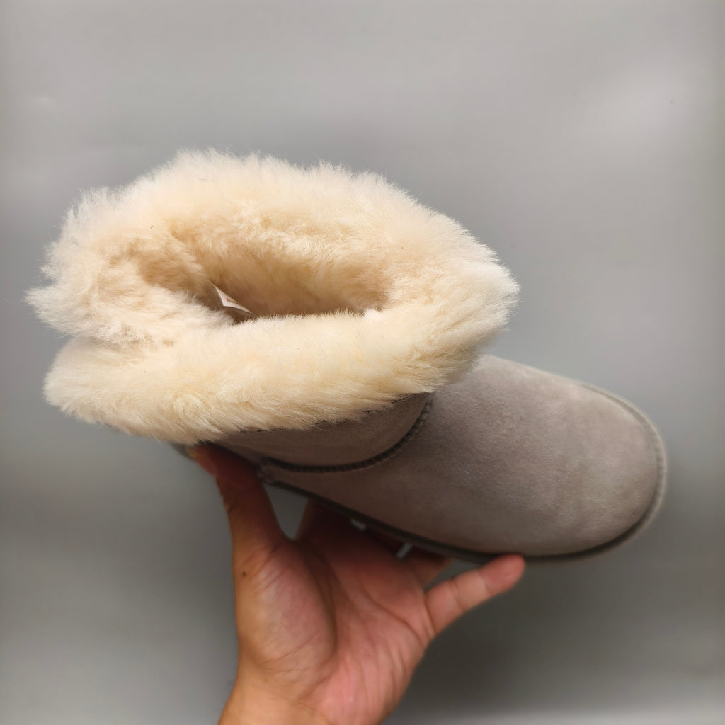 Grey Folk-Inspired Shoes | Back Buckle Strap – In Stock