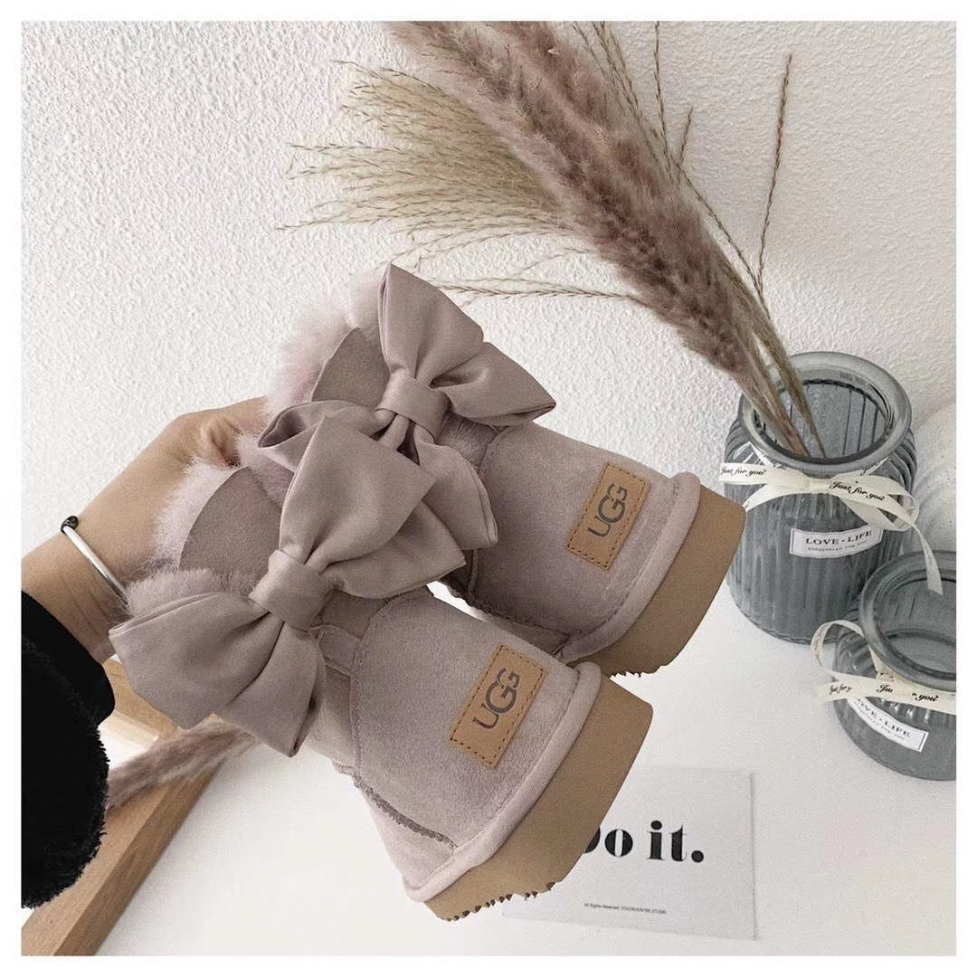 Dusty Pink Bow-Detail Ankle Boots | Chic Statement Style – In Stock
