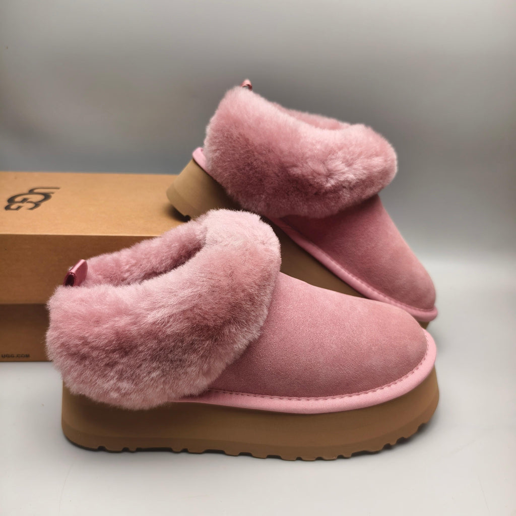 Pink Chunky Sole Suede Slip-On Lazy Shoes | In Stock