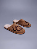 Chestnut Designer-Style Indoor Slippers | G Logo House Shoes – In Stock
