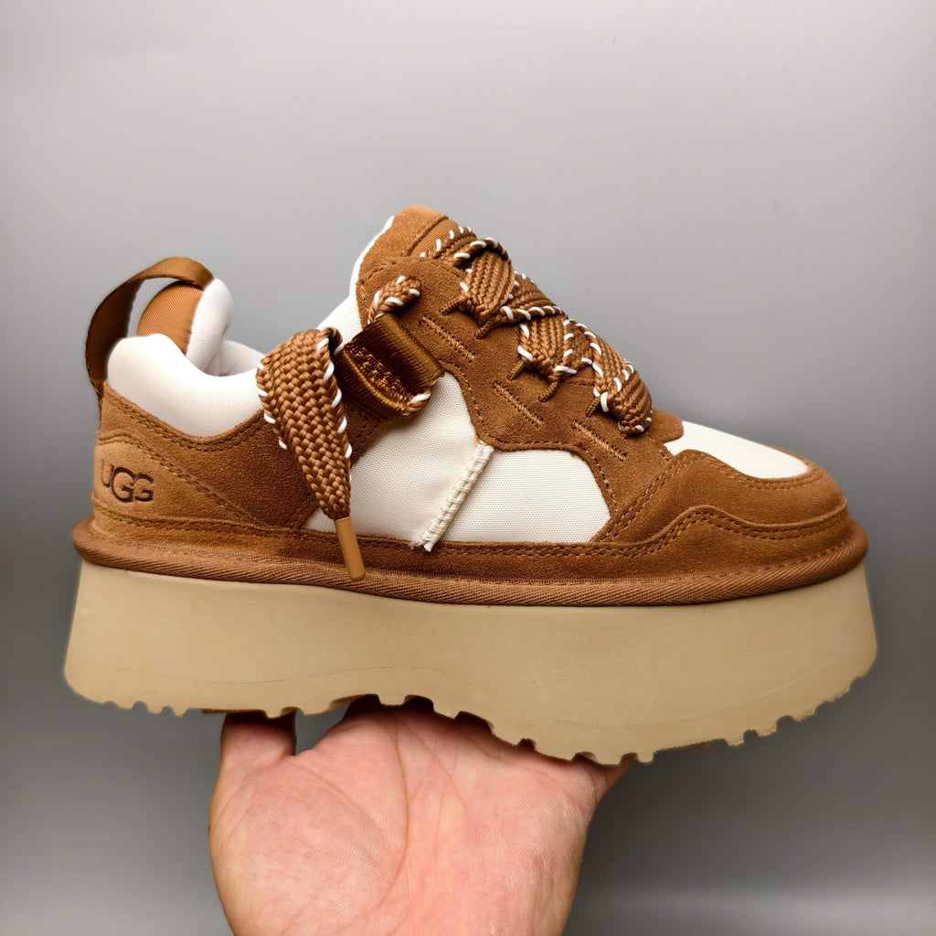 Chestnut Chunky Dad Sneakers | Lace-Up Casual Style – In Stock
