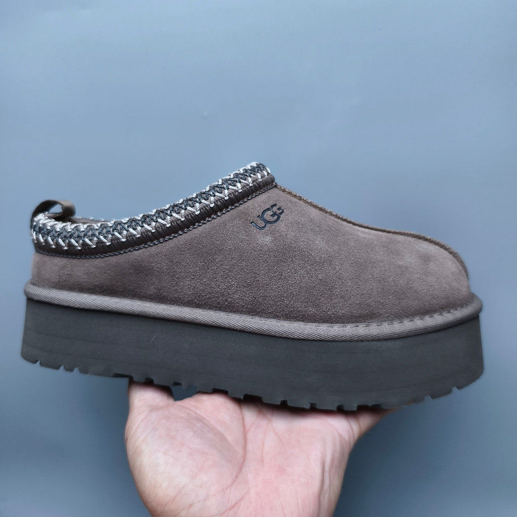Walnut Ethnic Style Chunky Platform Casual Shoes | In Stock