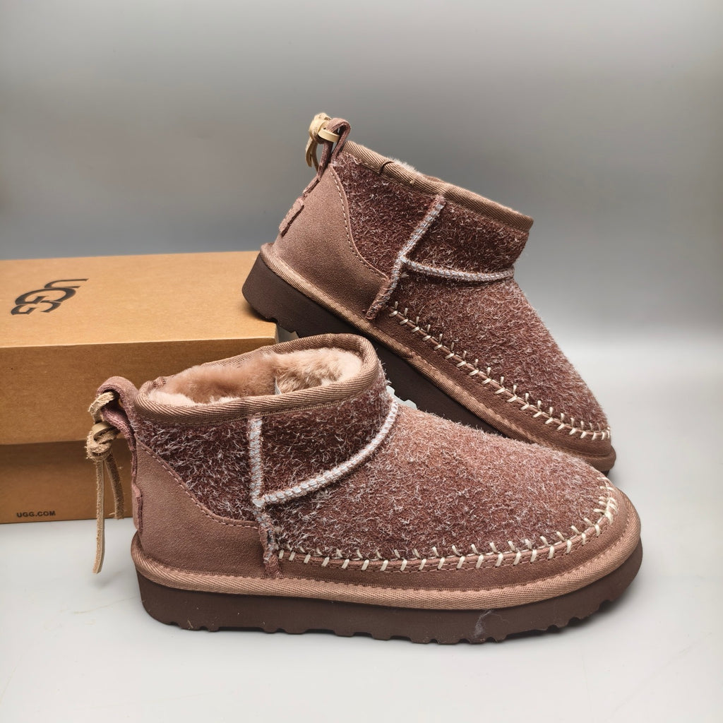 Brown Suede Back Strap Shoes | Textured Style – In Stock