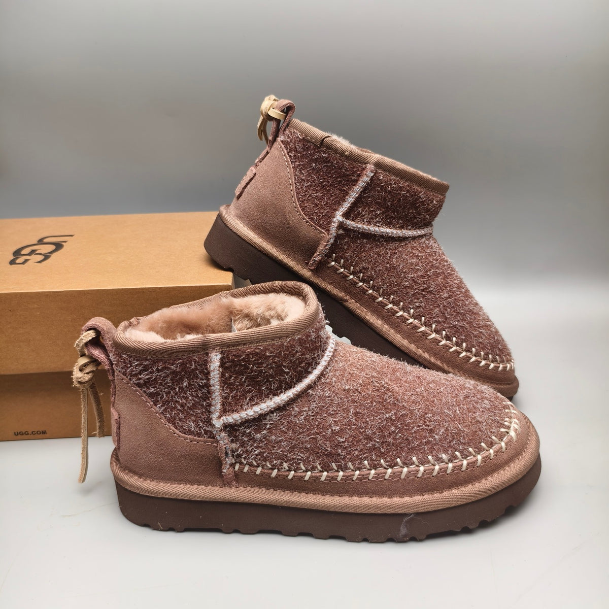 Brown Suede Back Strap Shoes | Textured Style – In Stock