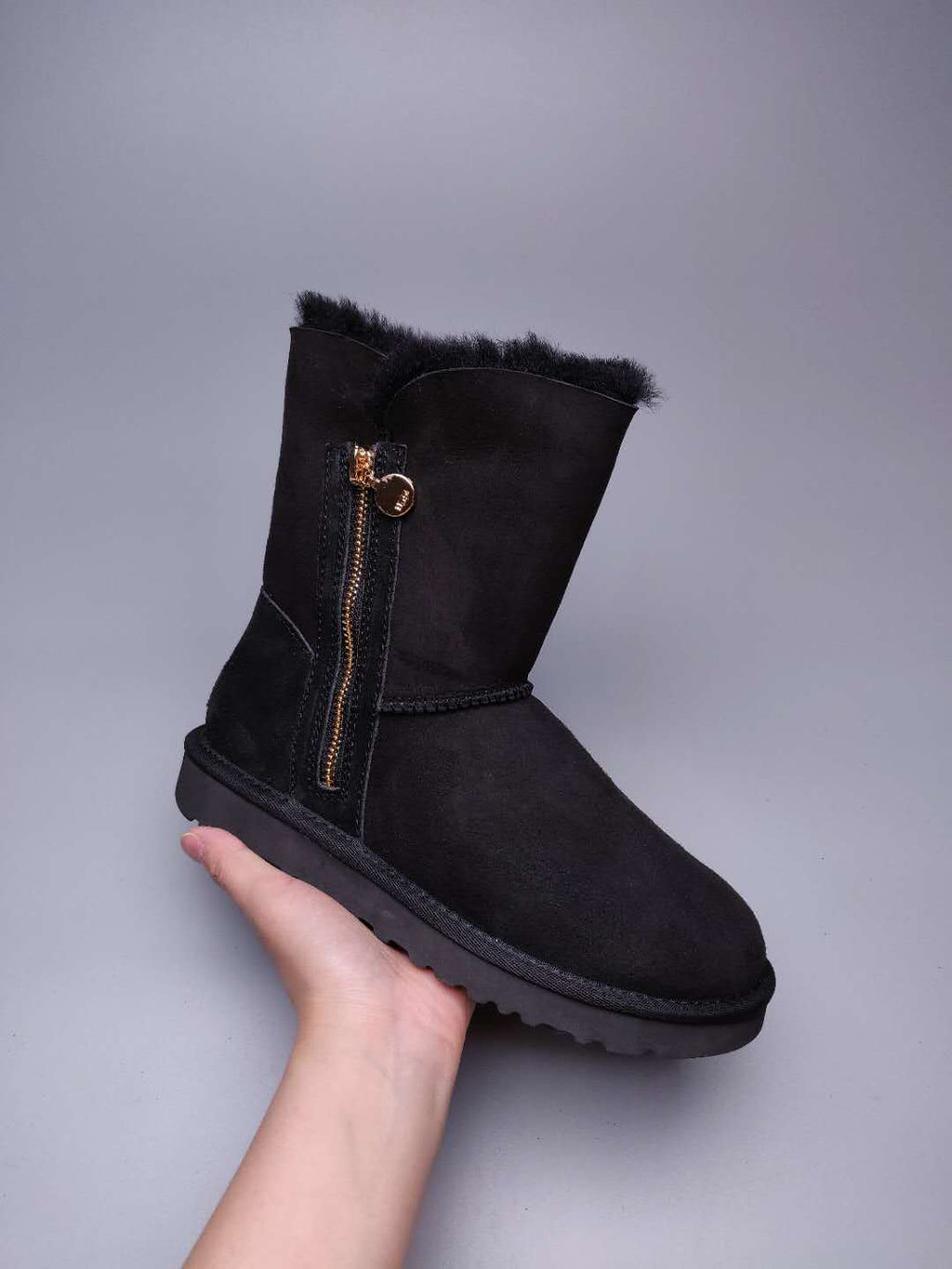 Black Side Zip Mid-Calf Boots | In Stock
