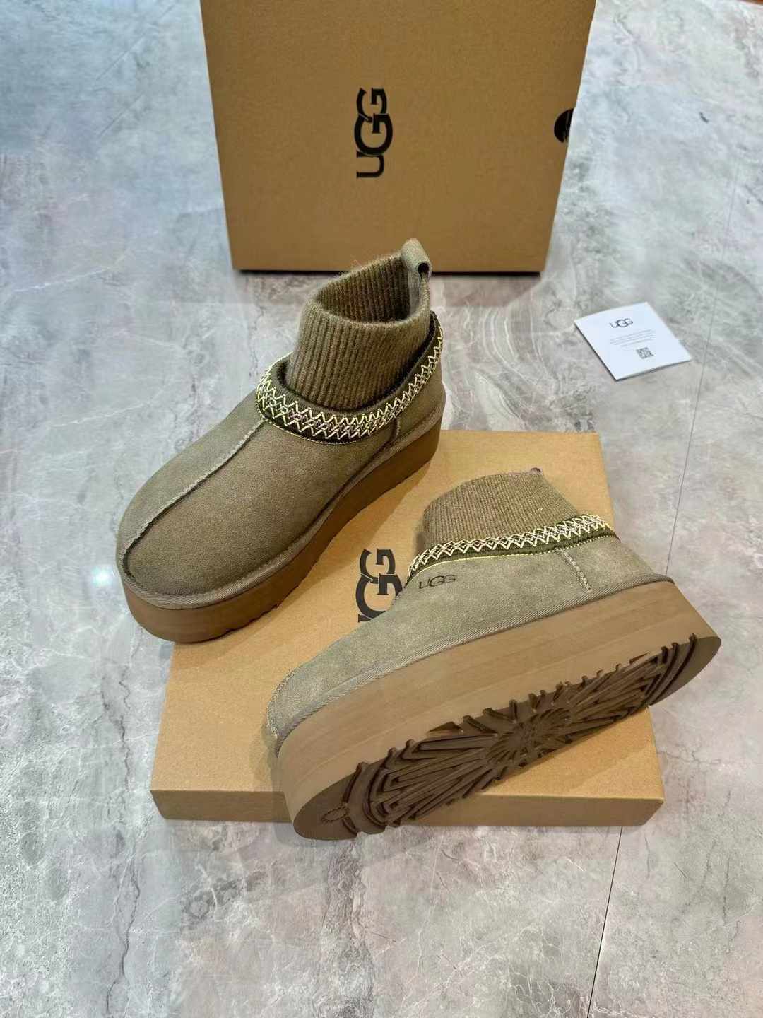 Ethnic Style Snow Boots with Wool Sock Cuff | Imported Suede & Fur-Lined – New Arrival