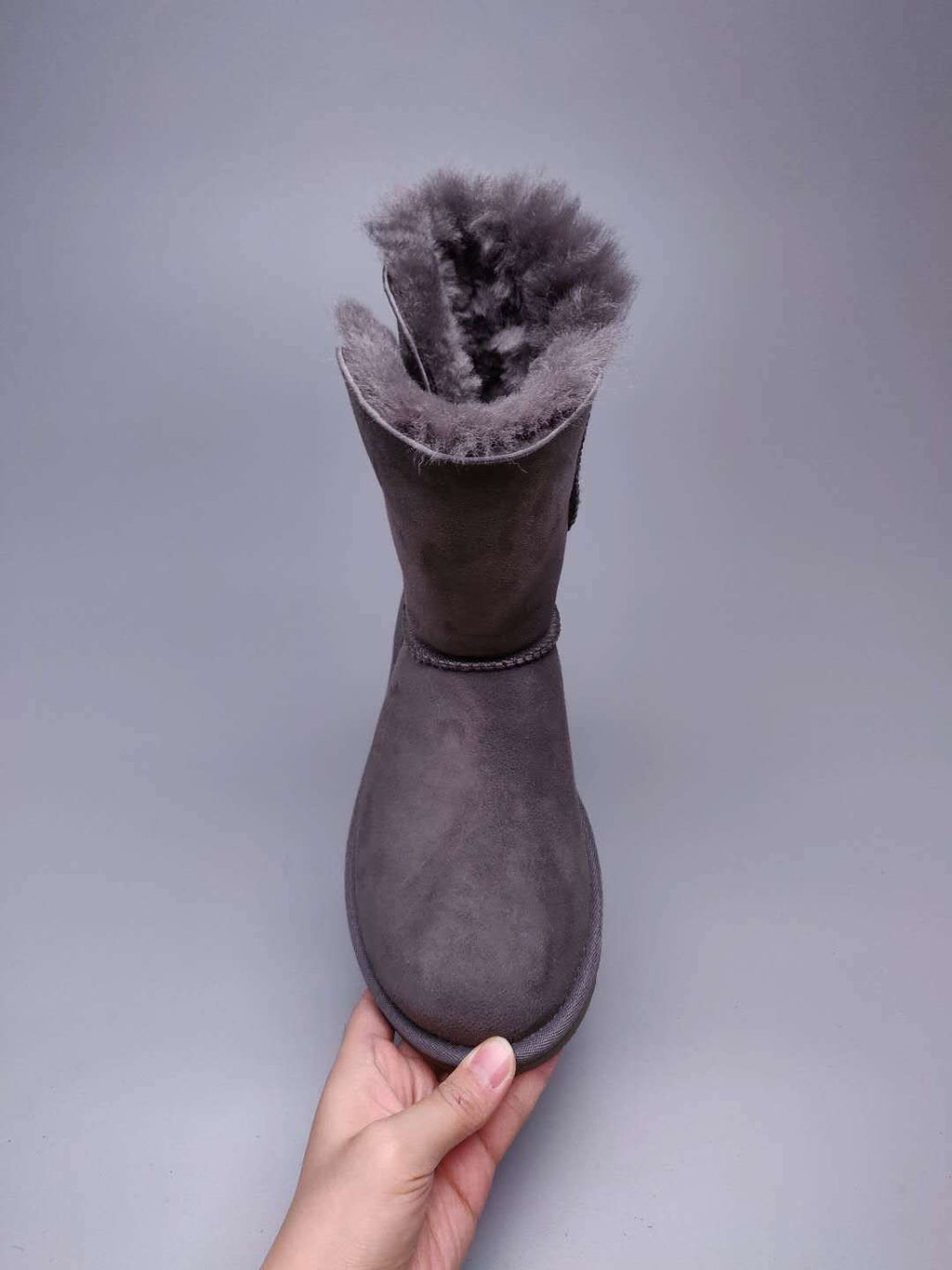 Grey Side Zip Mid-Calf Boots | In Stock