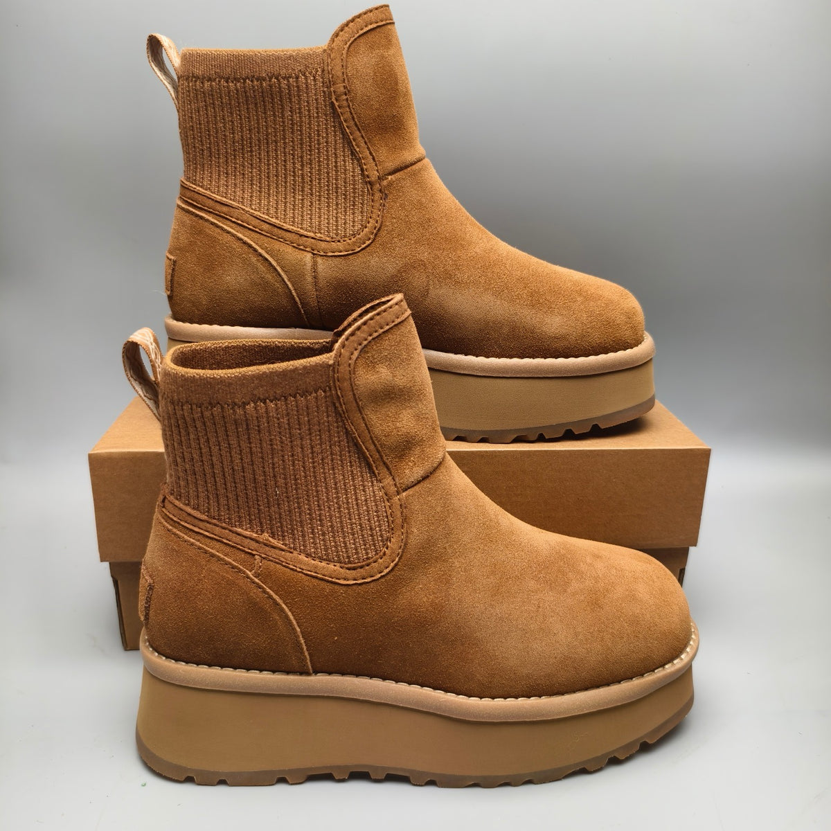 Chestnut 5cm Chunky Platform Fashion Sneakers | In Stock