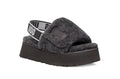 Grey Disco Fluffy Sandals | In Stock