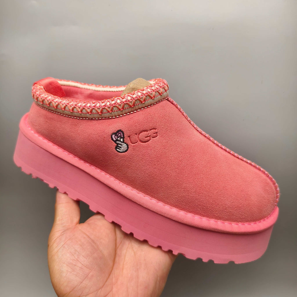 Rose Red Ethnic Style Chunky Platform Casual Shoes | In Stock